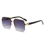 Ocean Lens Gradient Sun Glasses Fashion Square Rimless Women Double Rim Metal Glasses Summer Sunglasses for Men