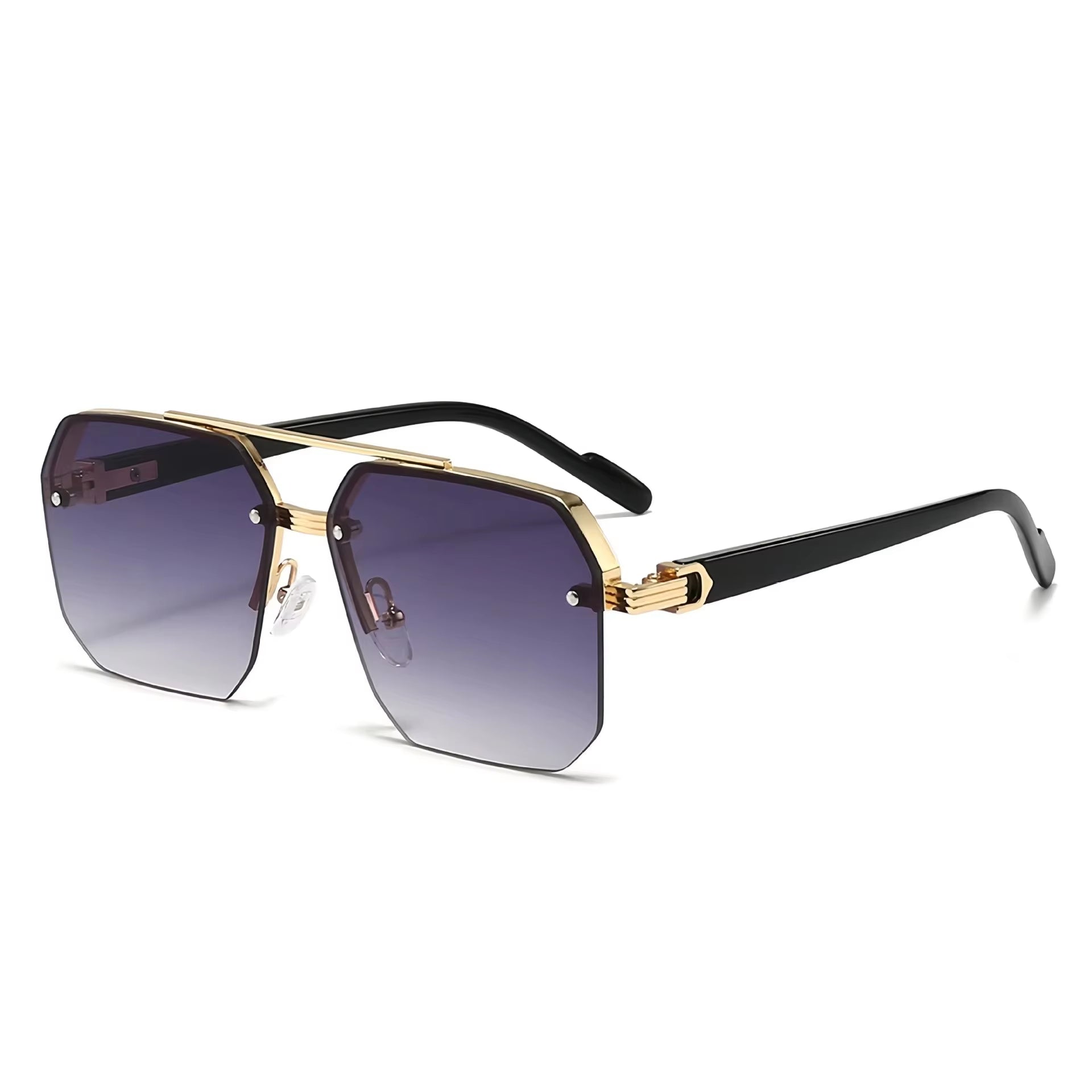 Ocean Lens Gradient Sun Glasses Fashion Square Rimless Women Double Rim Metal Glasses Summer Sunglasses for Men