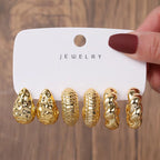 New Fashion 3pcs/set Gold Silver C Shape Big Water Drop Hoop Earrings Set for Women Jewelry Party Gift Fashion Earrings Set