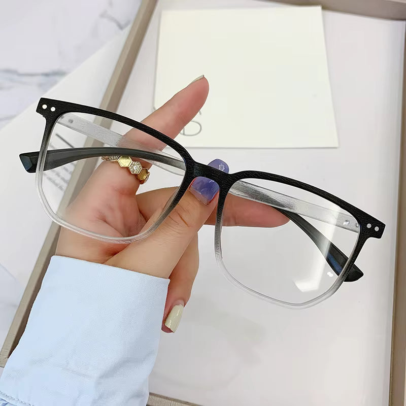 Vintage Fashion Women Men Color Change Sunglasses Anti Blue Light square Frame Photochromic Glasses