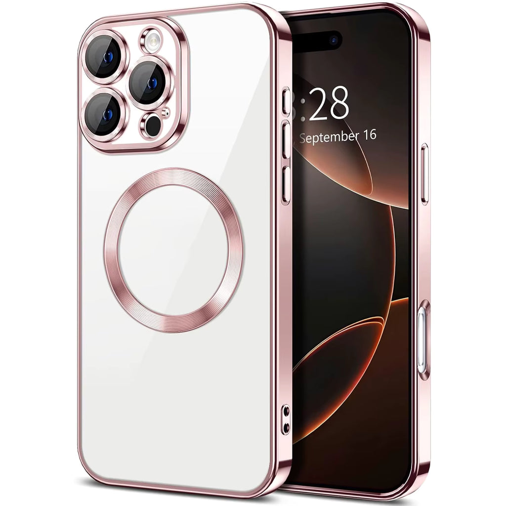 For iPhone 17 Pro Max Strong Magnetic With Built in Lens Protector Accept Wireless Charging Phone Cover Fundas for IPhone17air