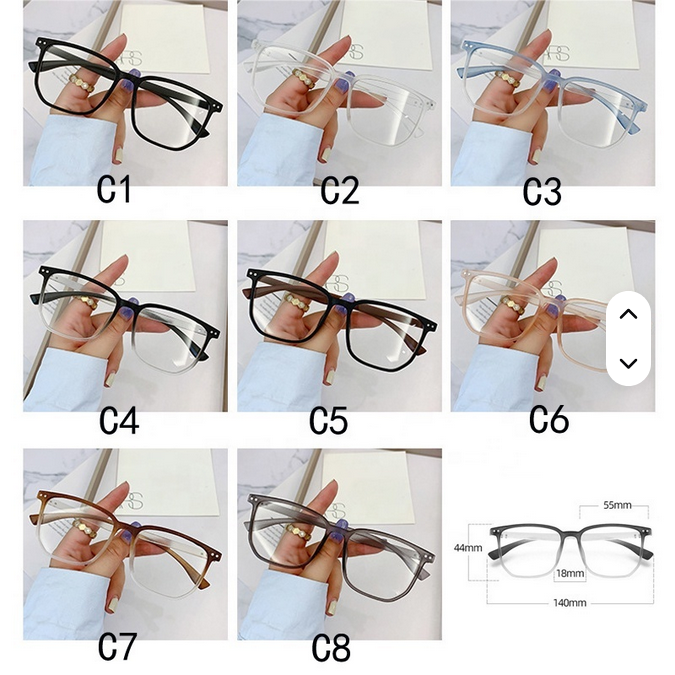 Vintage Fashion Women Men Color Change Sunglasses Anti Blue Light square Frame Photochromic Glasses