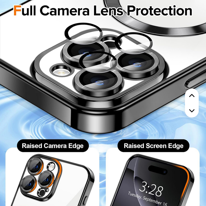 For iPhone 17 Pro Max Strong Magnetic With Built in Lens Protector Accept Wireless Charging Phone Cover Fundas for IPhone17air