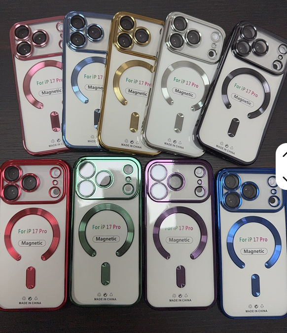 For iPhone 17 Pro Max Strong Magnetic With Built in Lens Protector Accept Wireless Charging Phone Cover Fundas for IPhone17air