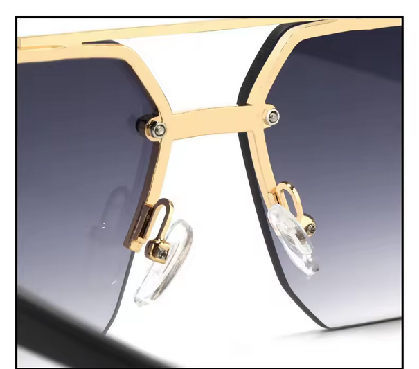 Ocean Lens Gradient Sun Glasses Fashion Square Rimless Women Double Rim Metal Glasses Summer Sunglasses for Men