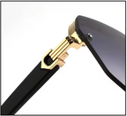 Ocean Lens Gradient Sun Glasses Fashion Square Rimless Women Double Rim Metal Glasses Summer Sunglasses for Men